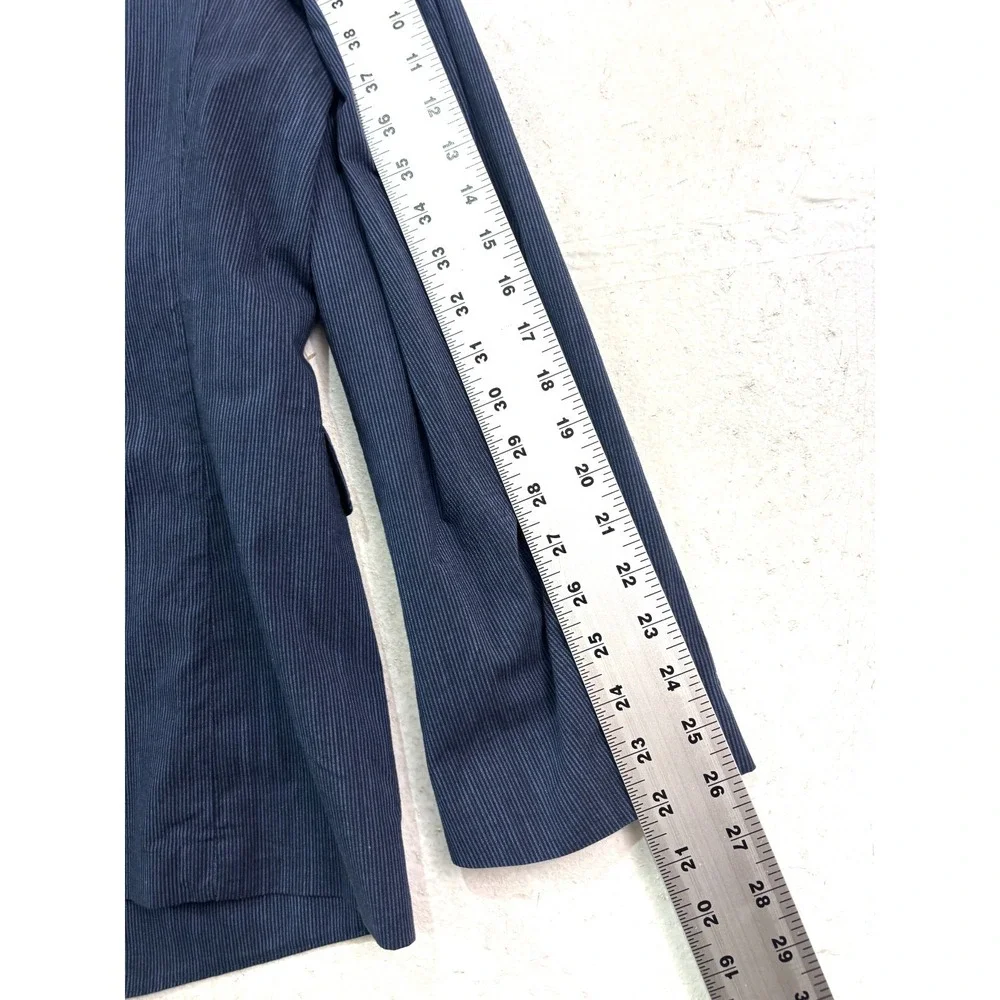 NEW Banana Republic 44R Blue Stripe Slim Stretch Cotton Blazer Jacket Sport Coat